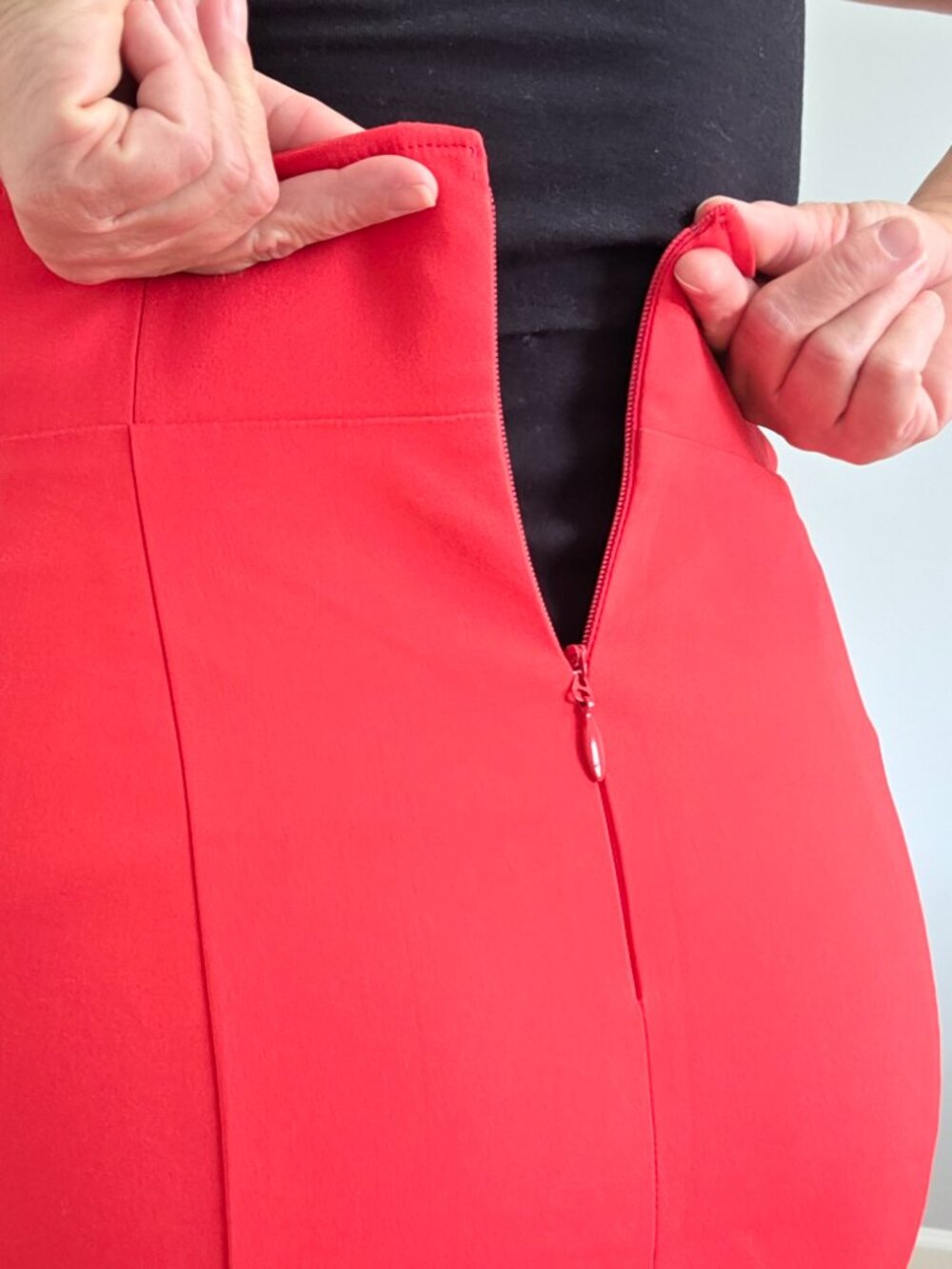 NY&Co High Waist Cross Front Midi Pencil Skirt with Accent Buttons - Picture 7 of 7